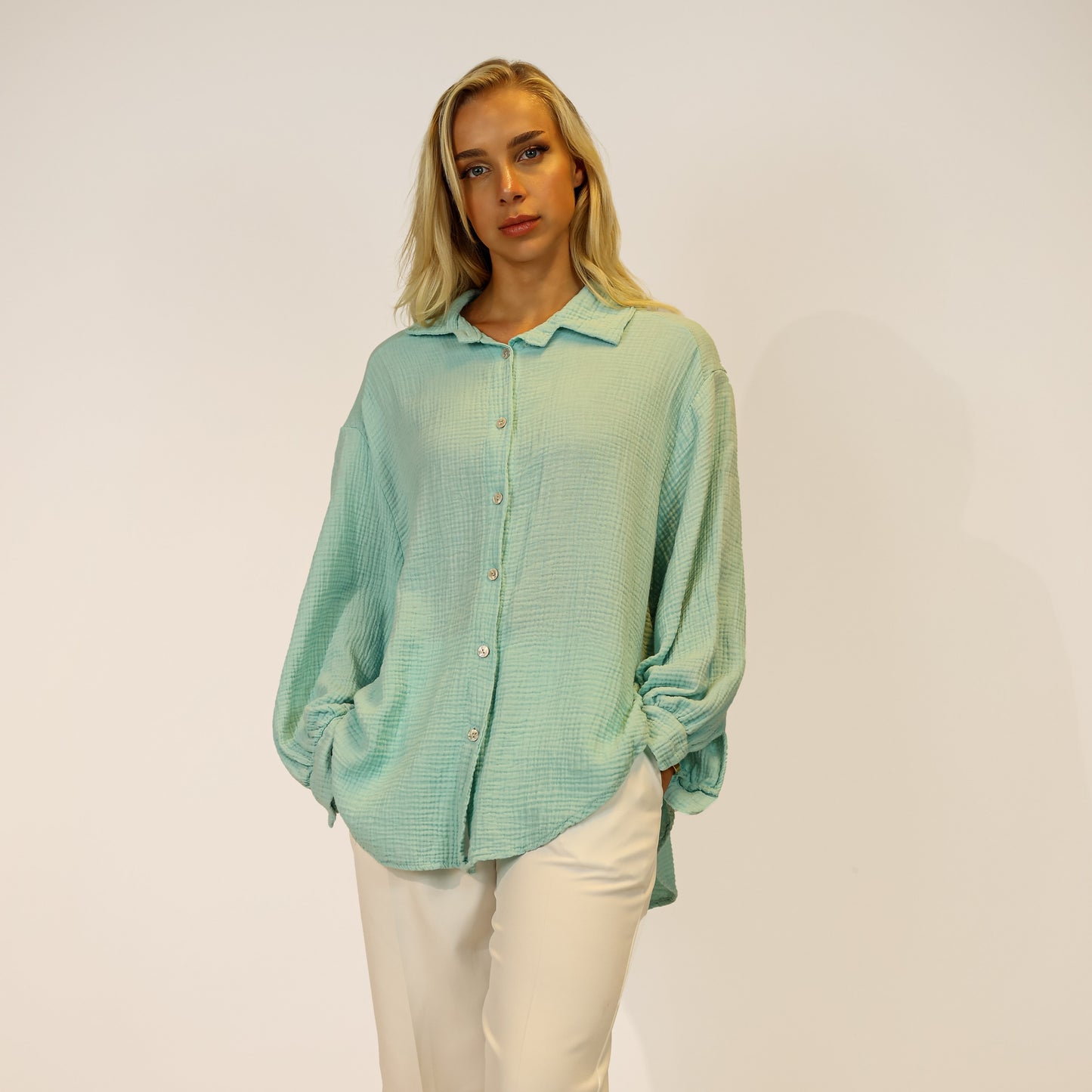 Musselin Hemd Mint