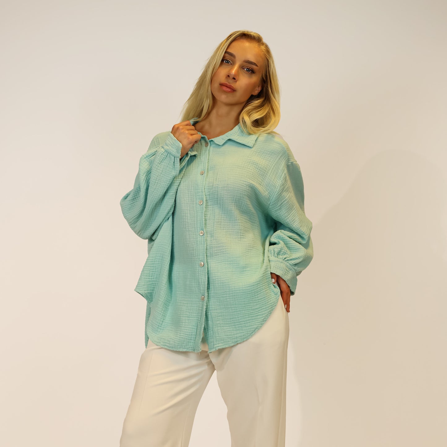 Musselin Hemd Mint