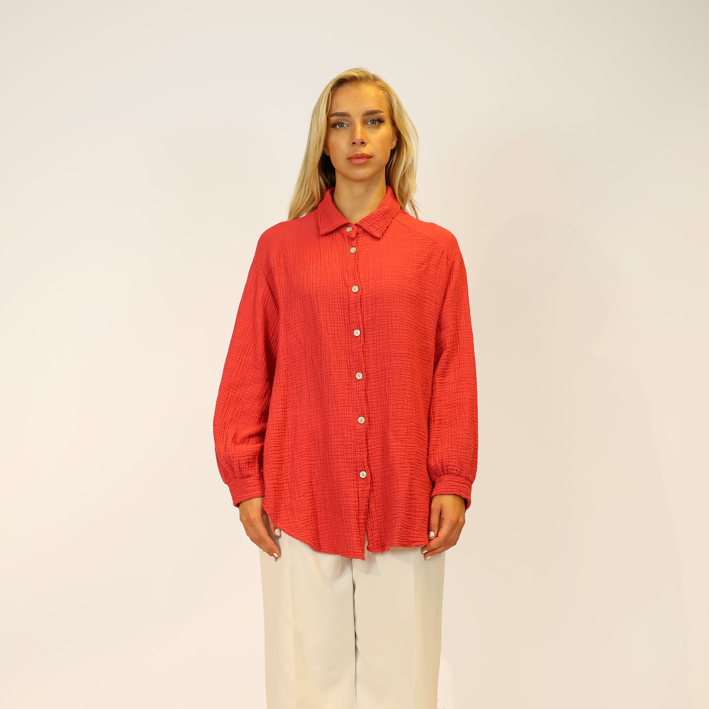 Musselin Hemd Rot