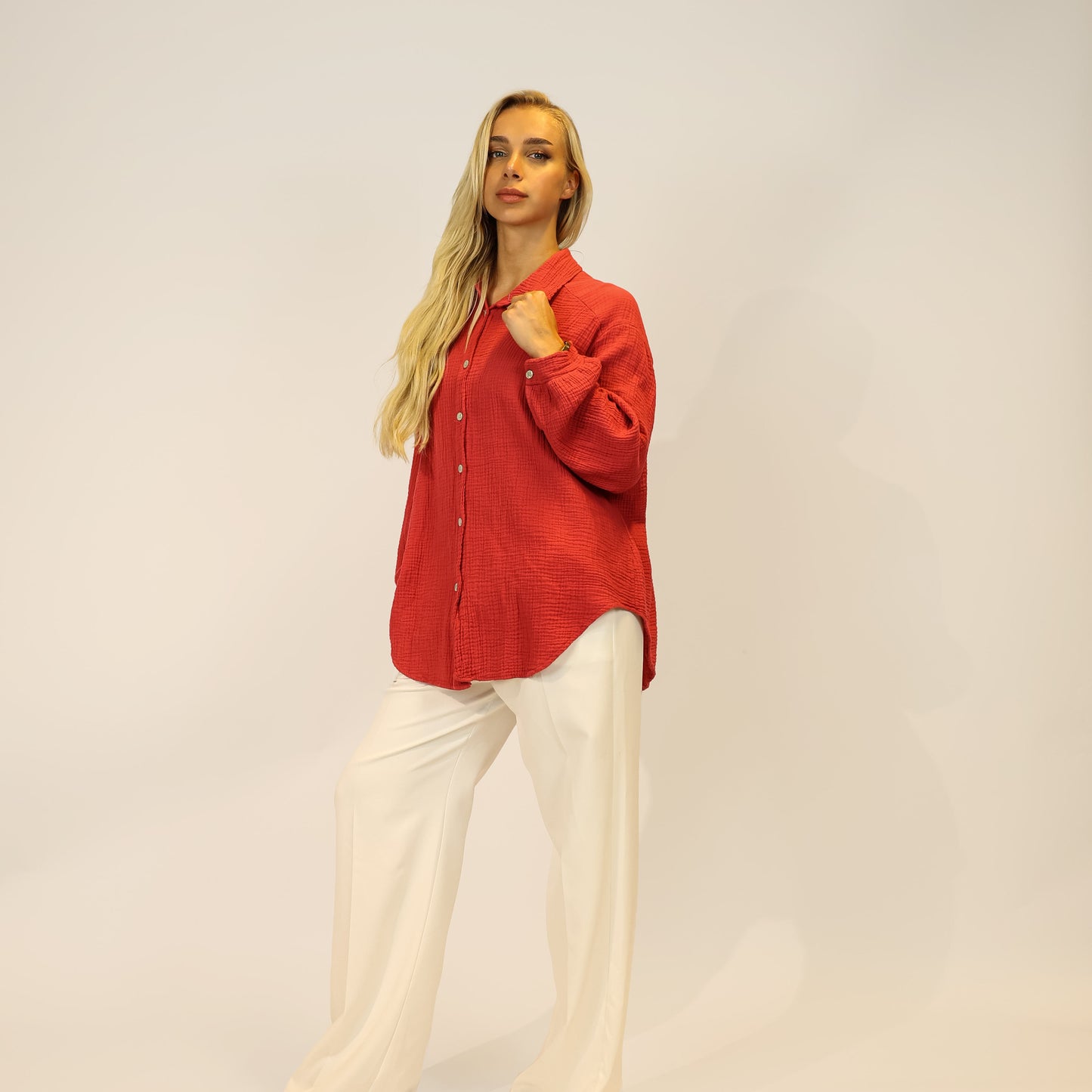 Musselin Hemd Rot