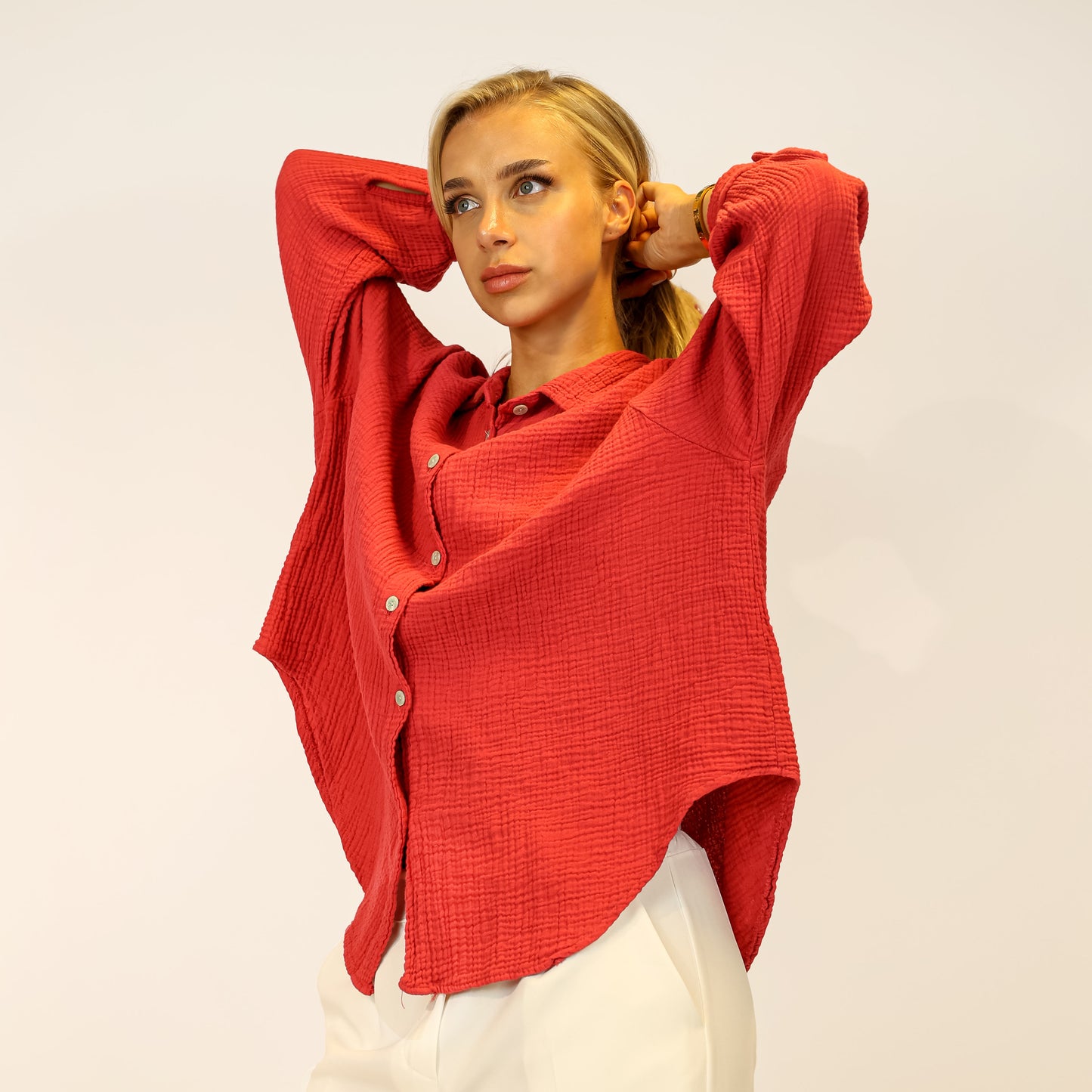 Musselin Hemd Rot