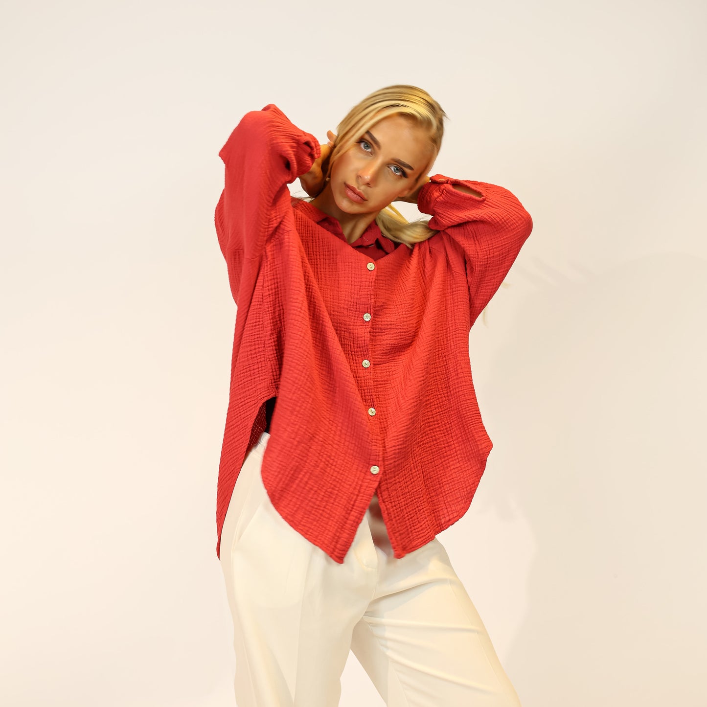 Musselin Hemd Rot