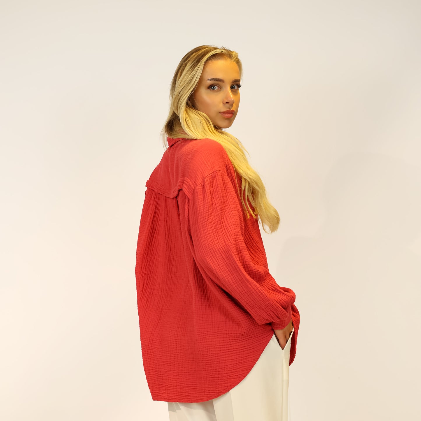 Musselin Hemd Rot